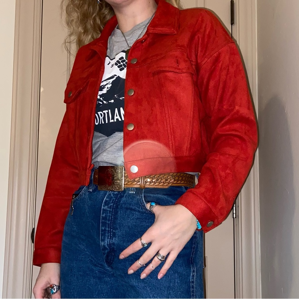 Cropped red jacket
